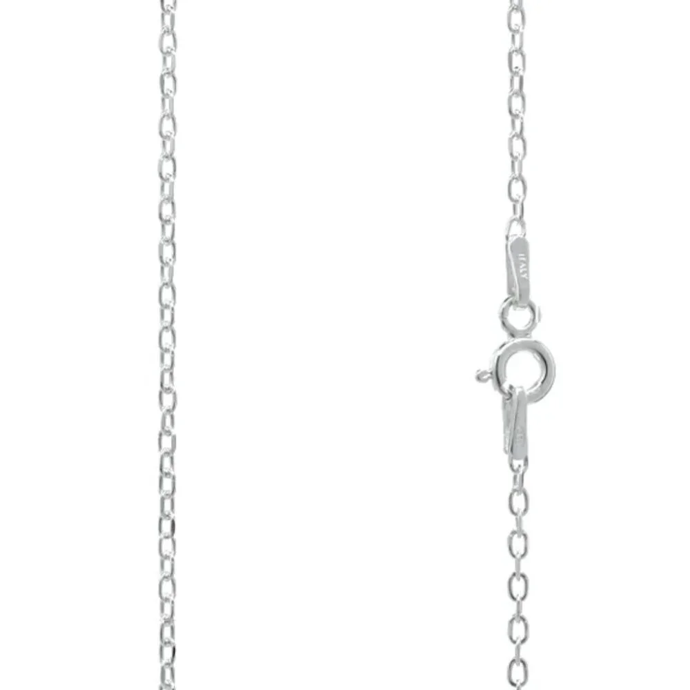 CZ Cubic Zirconia Aqua Drop Pendant Sterling Silver  Necklace -18 inches